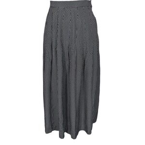 Vintage Kasper ASL Polka Dot Pleated Maxi Skirt High Waist Career Casual Size 14